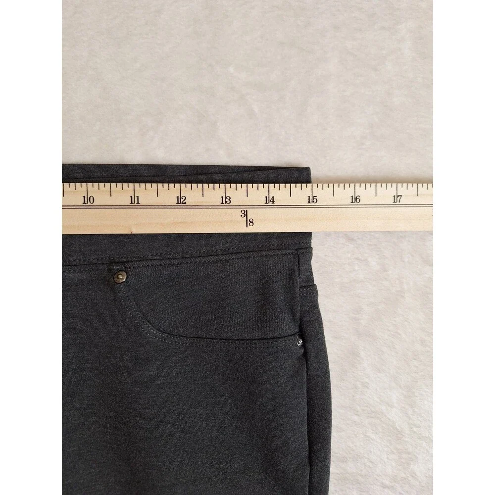 Seven7 Pull On Legging Womens Medium Dark Gray Stretch Activewear Pockets 30x27